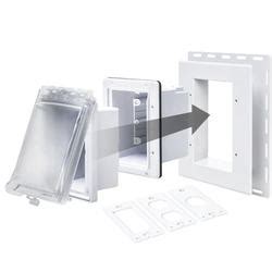 1-gang non-metallic weatherproof recessed box and while-in-use cover kit|TAYMAC 1.